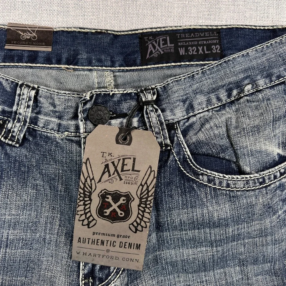 T.K. Axel Treadwell Relaxed Straight Jeans Men 32x32 Blue Denim Normcore NEW‎